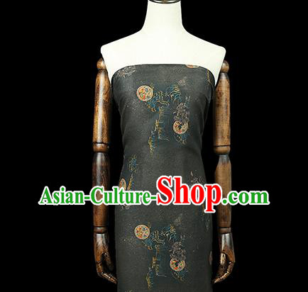 Chinese Classical Atrovirens Gambiered Guangdong Gauze Traditional Qipao Dress Silk Fabric Chinese Classical Atrovirens Gambiered Guangdong Gauze Traditional Qipao Dress Silk Fabric