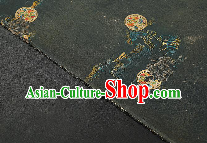 Chinese Classical Atrovirens Gambiered Guangdong Gauze Traditional Qipao Dress Silk Fabric Chinese Classical Atrovirens Gambiered Guangdong Gauze Traditional Qipao Dress Silk Fabric