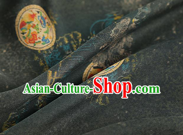 Chinese Classical Atrovirens Gambiered Guangdong Gauze Traditional Qipao Dress Silk Fabric Chinese Classical Atrovirens Gambiered Guangdong Gauze Traditional Qipao Dress Silk Fabric