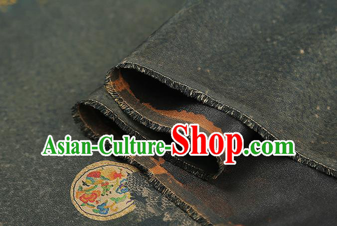 Chinese Classical Atrovirens Gambiered Guangdong Gauze Traditional Qipao Dress Silk Fabric Chinese Classical Atrovirens Gambiered Guangdong Gauze Traditional Qipao Dress Silk Fabric