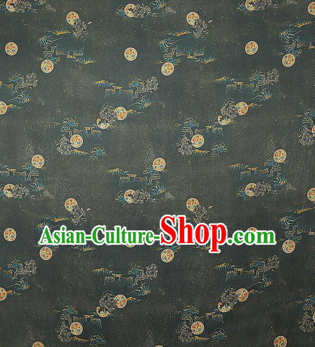Chinese Classical Atrovirens Gambiered Guangdong Gauze Traditional Qipao Dress Silk Fabric Chinese Classical Atrovirens Gambiered Guangdong Gauze Traditional Qipao Dress Silk Fabric