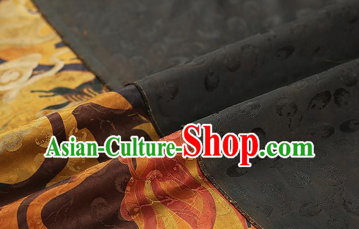 Chinese Classical Golden Gambiered Guangdong Gauze Traditional Qipao Dress Silk Fabric Brocade Tapestry Chinese Classical Golden Gambiered Guangdong Gauze Traditional Qipao Dress Silk Fabric Brocade Tapestry