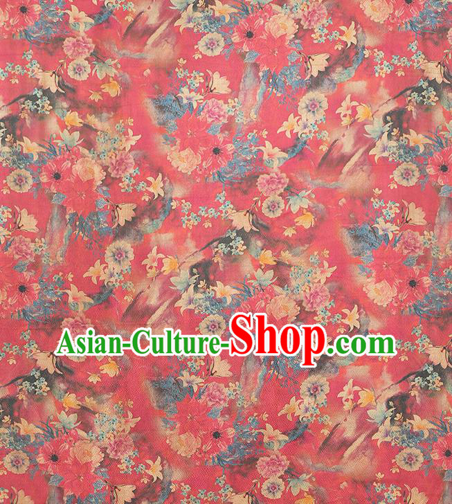Chinese Classical Red Gambiered Guangdong Gauze Traditional Qipao Dress Silk Fabric Chinese Classical Red Gambiered Guangdong Gauze Traditional Qipao Dress Silk Fabric