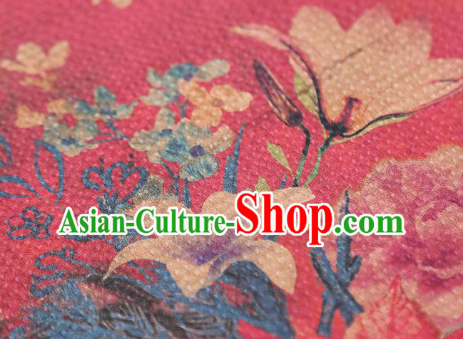 Chinese Classical Red Gambiered Guangdong Gauze Traditional Qipao Dress Silk Fabric Chinese Classical Red Gambiered Guangdong Gauze Traditional Qipao Dress Silk Fabric