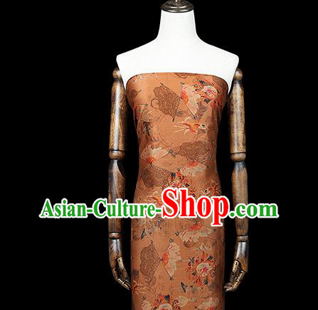 Chinese Classical Orange Gambiered Guangdong Gauze Traditional Qipao Dress Printing Silk Fabric Chinese Classical Orange Gambiered Guangdong Gauze Traditional Qipao Dress Printing Silk Fabric
