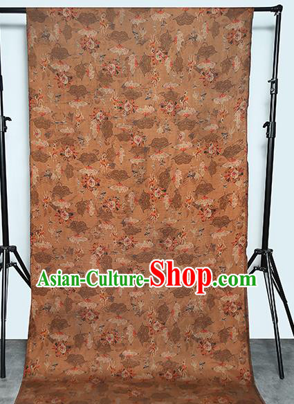 Chinese Classical Orange Gambiered Guangdong Gauze Traditional Qipao Dress Printing Silk Fabric Chinese Classical Orange Gambiered Guangdong Gauze Traditional Qipao Dress Printing Silk Fabric