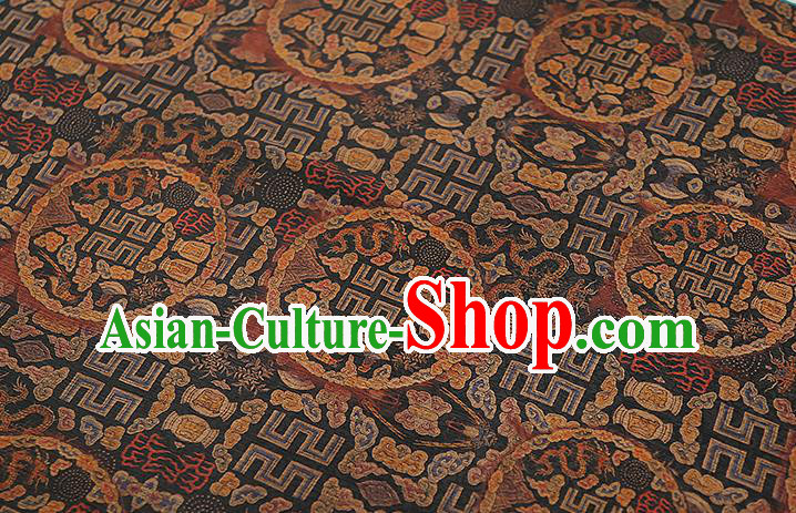 Chinese Traditional Qipao Dress Silk Fabric Classical Deep Grey Gambiered Guangdong Gauze Chinese Traditional Qipao Dress Silk Fabric Classical Deep Grey Gambiered Guangdong Gauze