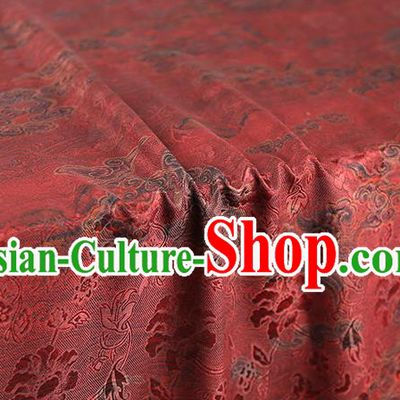 Chinese Red Gambiered Guangdong Gauze Traditional Qipao Dress Brocade Material Classical Cheongsam Jacquard Silk Fabric