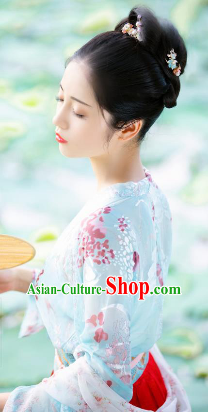 China Ancient Song Dynasty Young Beauty Historical Clothing Full Set China Ancient Song Dynasty Young Beauty Historical Clothing Full Set