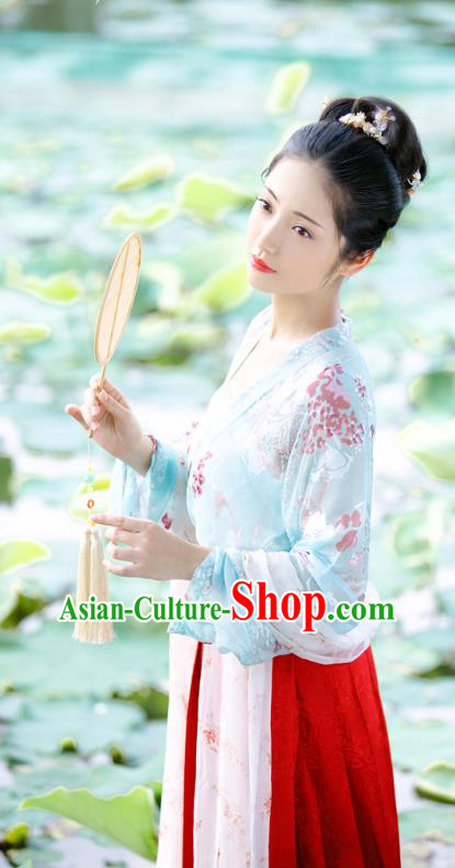 China Ancient Song Dynasty Young Beauty Historical Clothing Full Set China Ancient Song Dynasty Young Beauty Historical Clothing Full Set