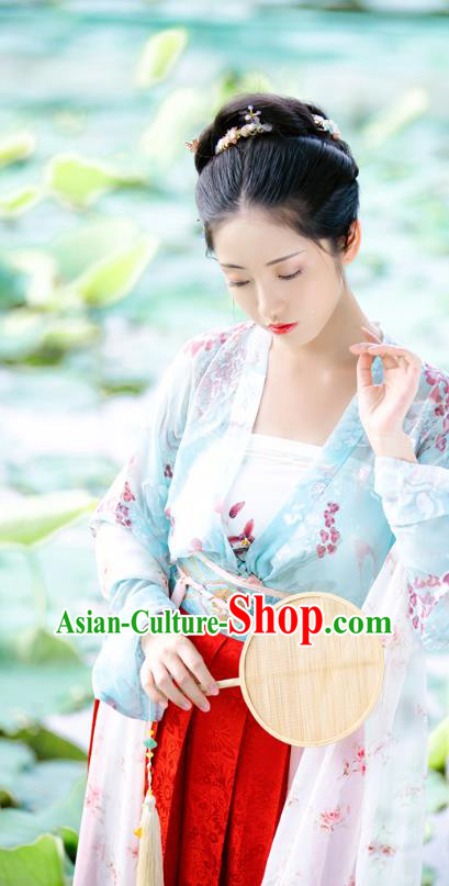 China Ancient Song Dynasty Young Beauty Historical Clothing Full Set China Ancient Song Dynasty Young Beauty Historical Clothing Full Set