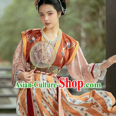 China Ancient Palace Princess Hanfu Dress Traditional Tang Dynasty Court Lady Historical Clothing Complete Set