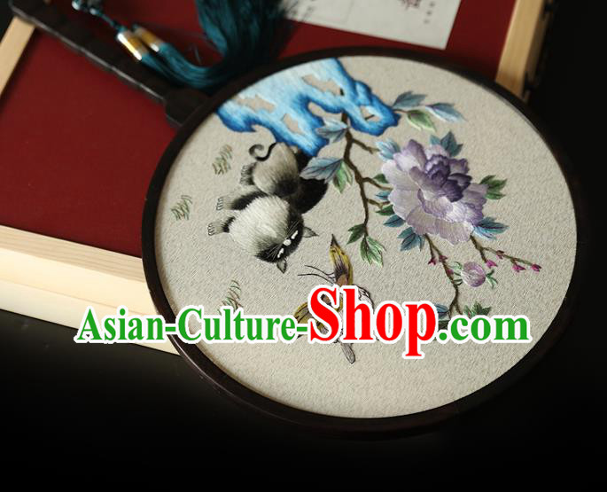 China Traditional Hanfu Palace Fan Ancient Princess Silk Circular Fan Handmade Embroidered Fans China Traditional Hanfu Palace Fan Ancient Princess Silk Circular Fan Handmade Embroidered Fans
