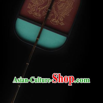 China Handmade Ebony Fans Traditional Tang Dynasty Hanfu Silk Palace Fan Ancient Court Princess Fan