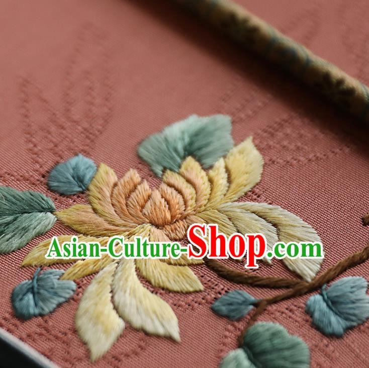 China Traditional Hanfu Pink Silk Fan Wedding Embroidered Chrysanthemum Palace Fan Handmade Fans China Traditional Hanfu Pink Silk Fan Wedding Embroidered Chrysanthemum Palace Fan Handmade Fans