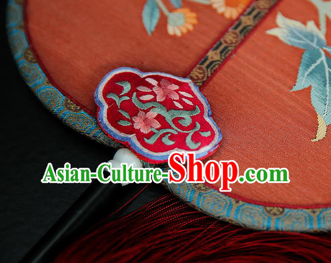 China Handmade Peony Pattern Palace Fan Wedding Red Silk Fan Traditional Court Hanfu Fan China Handmade Peony Pattern Palace Fan Wedding Red Silk Fan Traditional Court Hanfu Fan