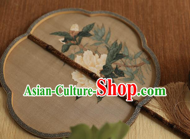 China Ancient Princess Palace Fan Traditional Hanfu Silk Fans Handmade Painting Peony Silk Fan China Ancient Princess Palace Fan Traditional Hanfu Silk Fans Handmade Painting Peony Silk Fan