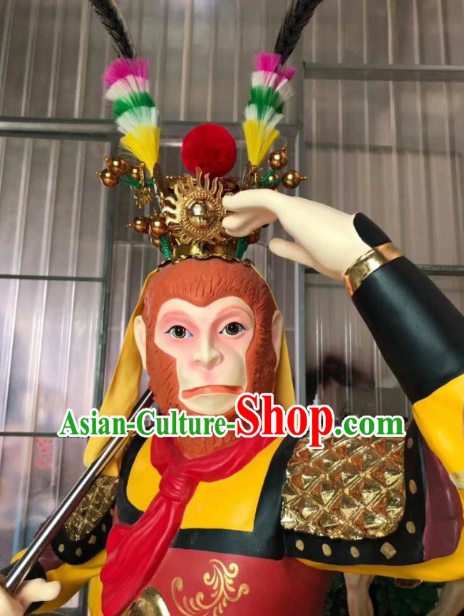 China Lacquerware Sun Wukong Statue Handmade Wood Carving The Monkey King Figurine China Lacquerware Sun Wukong Statue Handmade Wood Carving The Monkey King Figurine