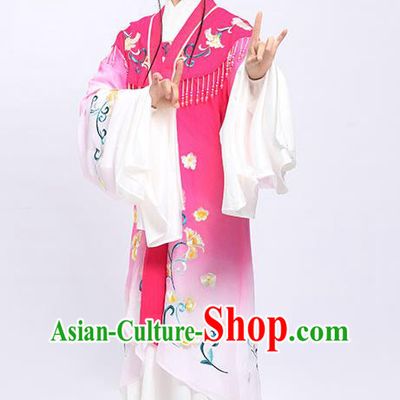 China Huangmei Opera Actress Garment Costumes Traditional Peking Opera Young Lady Rosy Embroidered Dress Clothing and Headdress