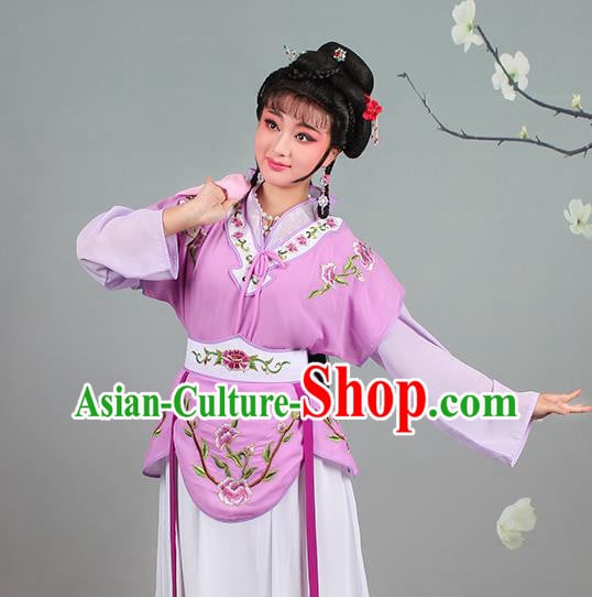 China Traditional Peking Opera Diva Garment Costumes Huangmei Opera Young Lady Violet Dress Clothing China Traditional Peking Opera Diva Garment Costumes Huangmei Opera Young Lady Violet Dress Clothing