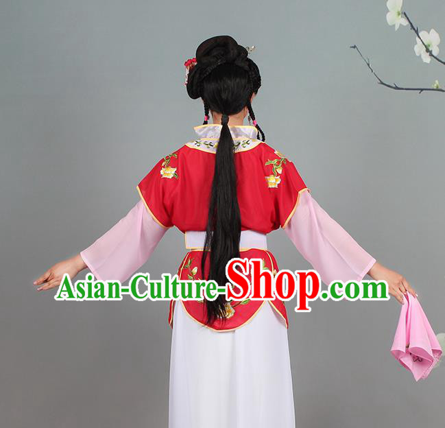 China Traditional Peking Opera Xiaodan Garment Costumes Huangmei Opera Young Lady Red Dress Clothing China Traditional Peking Opera Xiaodan Garment Costumes Huangmei Opera Young Lady Red Dress Clothing