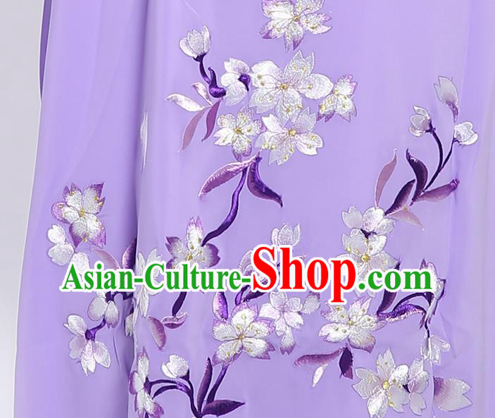 Chinese Yue Opera Scholar Embroidered Violet Overcoat Traditional Shaoxing Opera Xiaosheng Cape and Hat Chinese Yue Opera Scholar Embroidered Violet Overcoat Traditional Shaoxing Opera Xiaosheng Cape and Hat