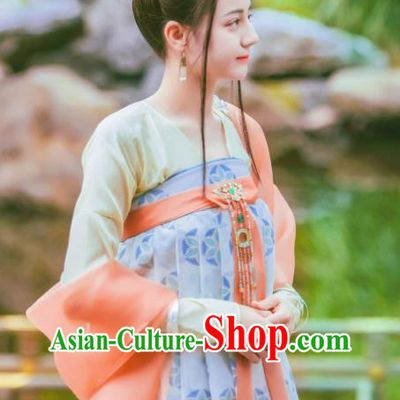 Chinese Tang Dynasty Princess Garment Costumes Traditional Hanfu Ruqun Dress Drama The Long Ballad Li Chang Ge Clothing and Headpieces
