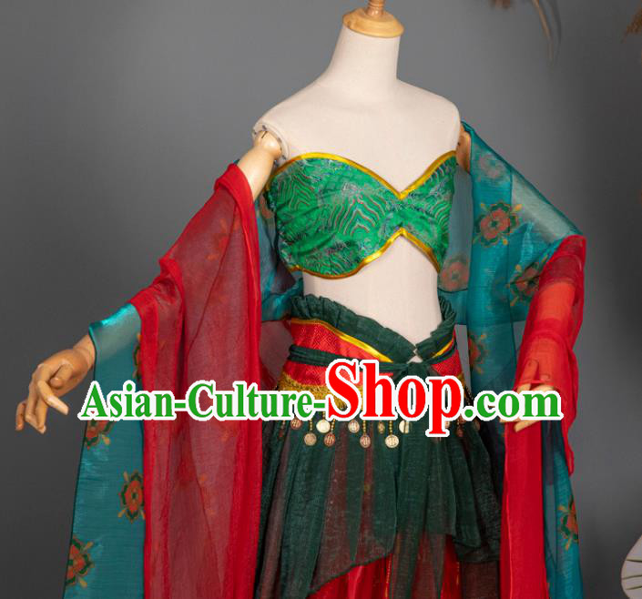China Classical Dance Clothing Cosplay Dunhuang Fairy Hanfu Dress Ancient Princess Garment Costumes China Classical Dance Clothing Cosplay Dunhuang Fairy Hanfu Dress Ancient Princess Garment Costumes