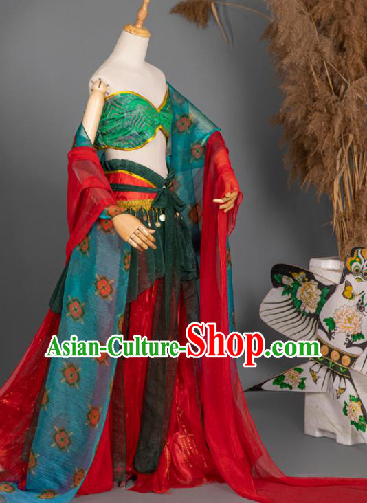 China Classical Dance Clothing Cosplay Dunhuang Fairy Hanfu Dress Ancient Princess Garment Costumes China Classical Dance Clothing Cosplay Dunhuang Fairy Hanfu Dress Ancient Princess Garment Costumes