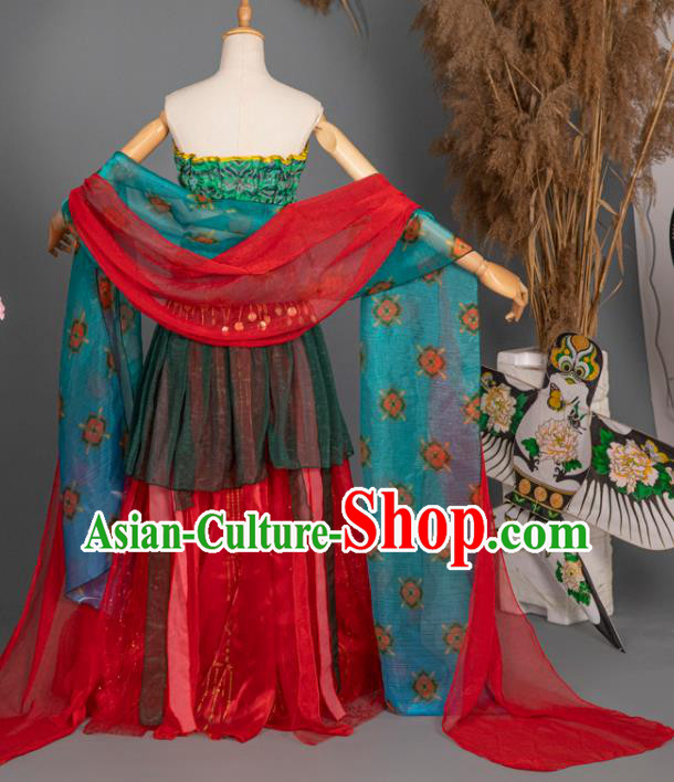 China Classical Dance Clothing Cosplay Dunhuang Fairy Hanfu Dress Ancient Princess Garment Costumes China Classical Dance Clothing Cosplay Dunhuang Fairy Hanfu Dress Ancient Princess Garment Costumes