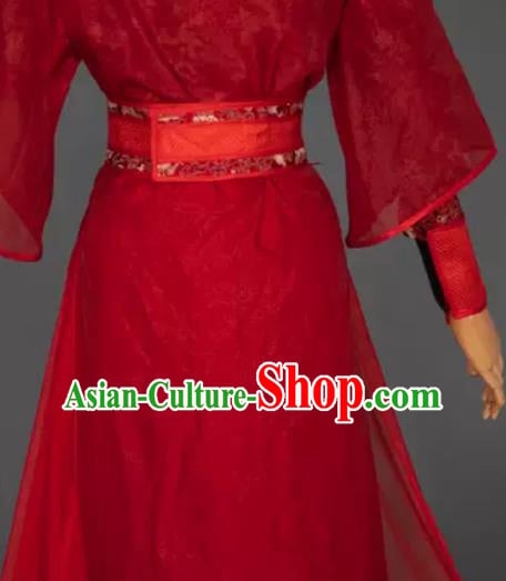 China Cosplay Swordsman Red Apparels Ancient Prince Garment Costumes Traditional Wedding Hanfu Clothing China Cosplay Swordsman Red Apparels Ancient Prince Garment Costumes Traditional Wedding Hanfu Clothing