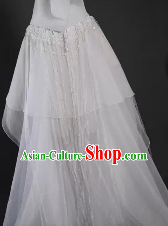 China Classical Cloak Clothing Cosplay Goddess White Chiffon Hanfu Mantle Ancient Princess Garment Costume China Classical Cloak Clothing Cosplay Goddess White Chiffon Hanfu Mantle Ancient Princess Garment Costume