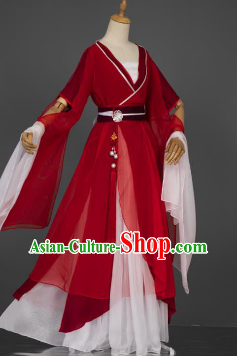 China Cosplay Goddess Garment Costumes Traditional Hanfu Dance Apparels Ancient Fairy Red Dress Clothing China Cosplay Goddess Garment Costumes Traditional Hanfu Dance Apparels Ancient Fairy Red Dress Clothing