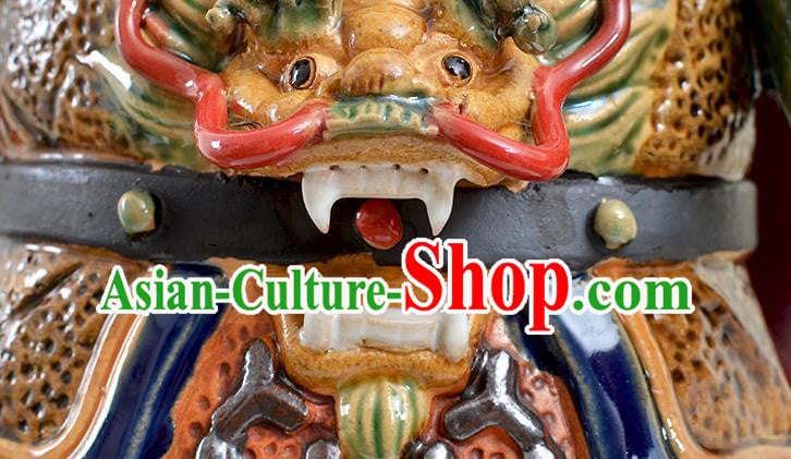 Chinese Guan Yu Status Handmade Ceramic Arts Guan Gong Sculptures Shi Wan Figurine Chinese Guan Yu Status Handmade Ceramic Arts Guan Gong Sculptures Shi Wan Figurine