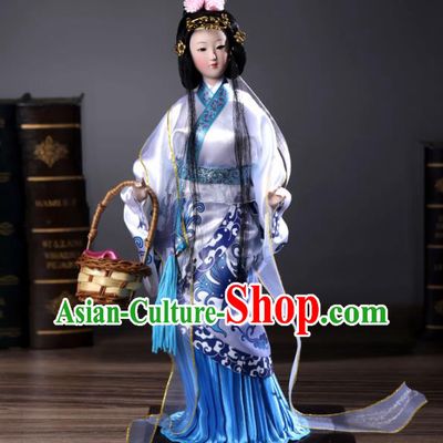 White Handmade Traditional China Beijing Silk Figurine - Beauty Xi Shi