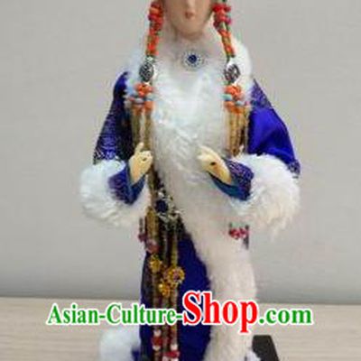 Handmade China Beijing Silk Figurine -  Tibetan Minority Girl