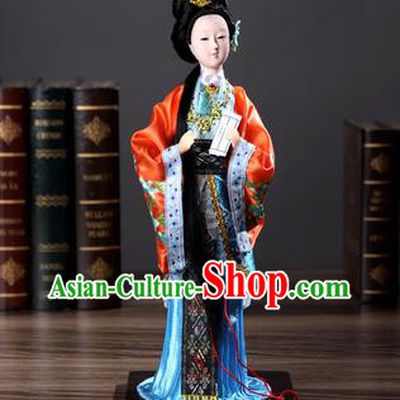 Handmade A Dream in Red Mansions the Twelve Hairpins Traditional China Beijing Silk Figurine of Jinling - Jia Ying Chun