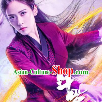 Chinese TV Show Douluo Dalu Zhu Zhuqing Clothing Ancient Female Swordsman Red Garment Costumes