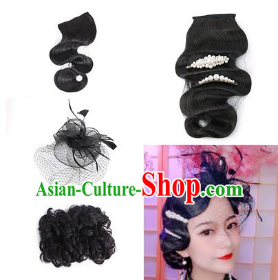 Handmade Classical Headdress Traditional Qipao Dress Wigs China Cheongsam Headpieces Handmade Classical Headdress Traditional Qipao Dress Wigs China Cheongsam Headpieces