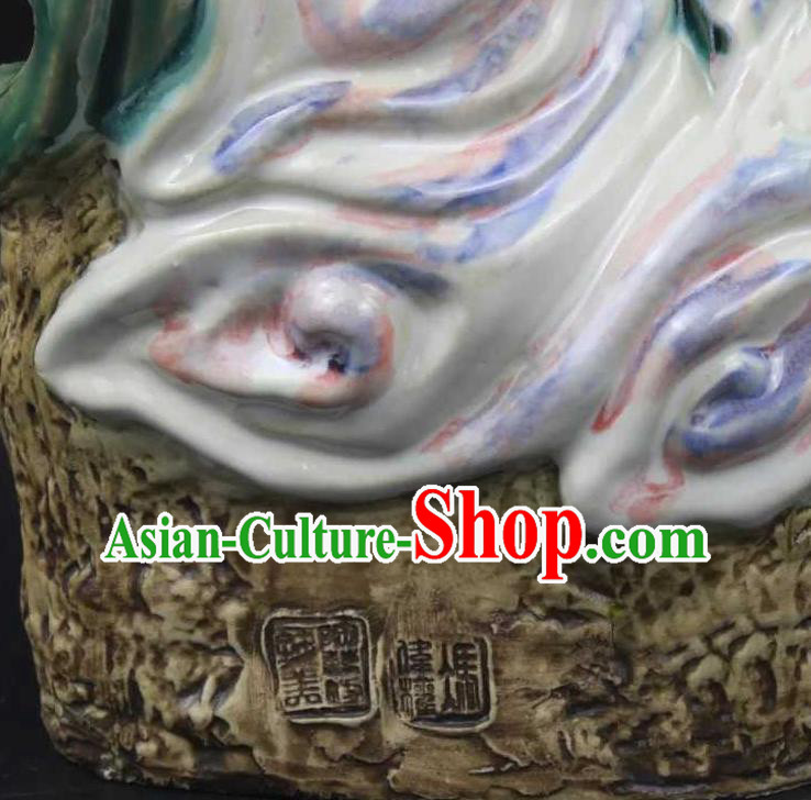 Chinese Handmade Hong Hai Er Statues Shi Wan Ceramic Shan Cai Tong Zi Craft Chinese Handmade Hong Hai Er Statues Shi Wan Ceramic Shan Cai Tong Zi Craft