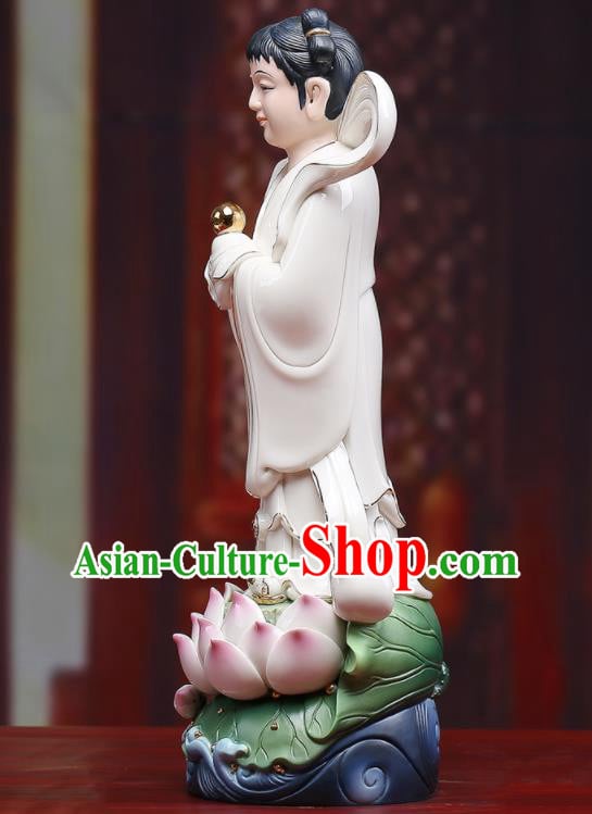 Chinese Handmade Dragon Girl Porcelain Statue White Ceramic Long Nv Craft Chinese Handmade Dragon Girl Porcelain Statue White Ceramic Long Nv Craft