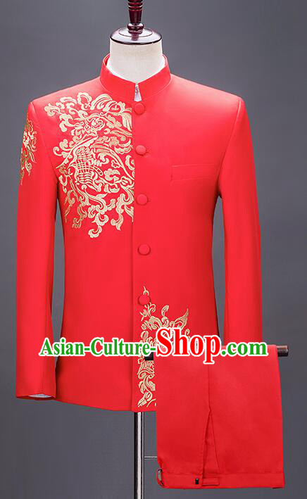 Chinese Tang Suits Traditional Wedding Suits Groom Costumes Zhongshan Clothing Chinese Tang Suits Traditional Wedding Suits Groom Costumes Zhongshan Clothing