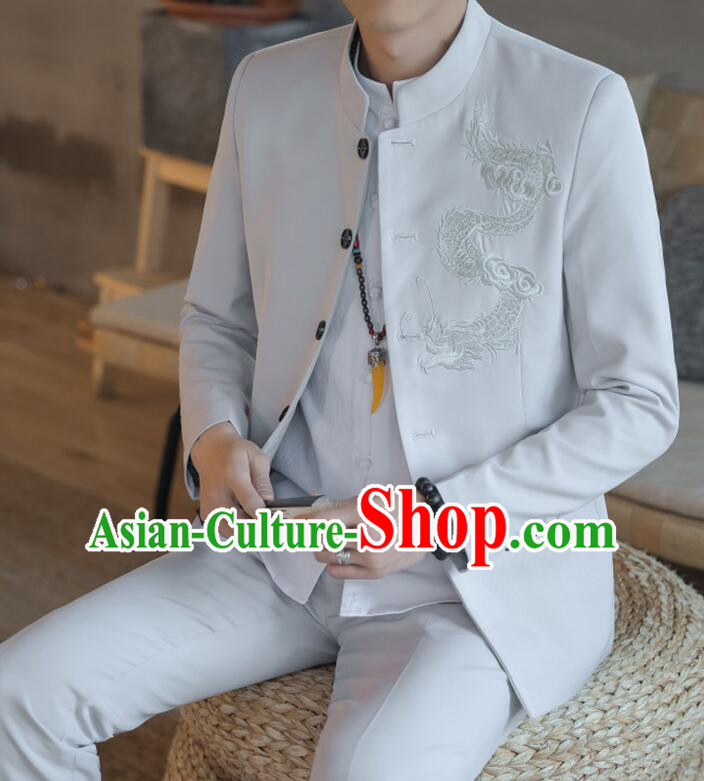 Chinese Zhongshan Groom Clothing Traditional Tang Suits Wedding Suits Embroidered Dragon Costumes Chinese Zhongshan Groom Clothing Traditional Tang Suits Wedding Suits Embroidered Dragon Costumes