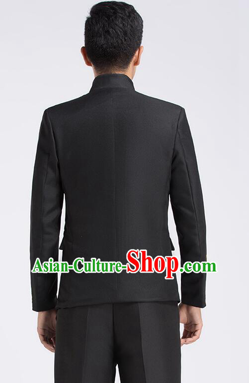 Chinese Traditional Wedding Suits Tang Zhuang Zhongshan Costumes Groom Black Clothing Chinese Traditional Wedding Suits Tang Zhuang Zhongshan Costumes Groom Black Clothing