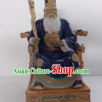 Chinese Handmade Arts Shi Wan Ceramic Figurine Tu Do Gong Porcelain Statue