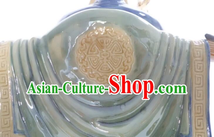 Chinese Handmade Arts Shi Wan Ceramic Figurine Tu Do Gong Porcelain Statue