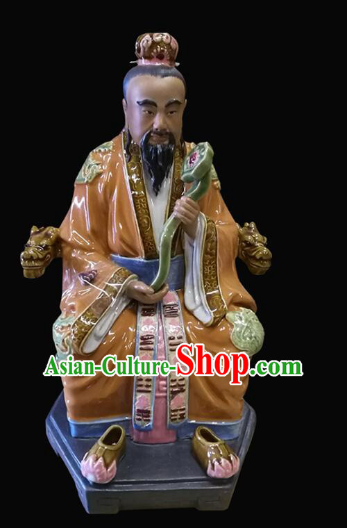 Chinese Handmade Arts Shi Wan Ceramic Three Gods Figurine San Qing Porcelain Statues Chinese Handmade Arts Shi Wan Ceramic Three Gods Figurine San Qing Porcelain Statues