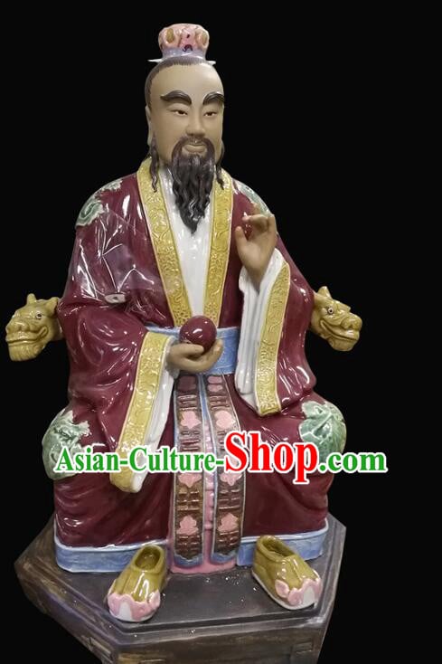Chinese Handmade Arts Shi Wan Ceramic Three Gods Figurine San Qing Porcelain Statues Chinese Handmade Arts Shi Wan Ceramic Three Gods Figurine San Qing Porcelain Statues