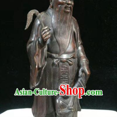 Handmade Zhang Xian Da Di Bronze Statue Copper Zhang Xian Song Zi Statue Chinese God Statue