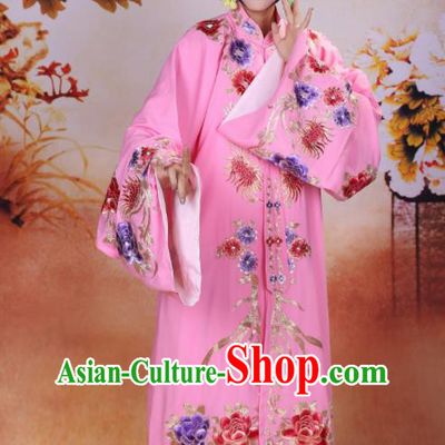 China Beijing Opera Diva Pink Gown Costume Peking Opera Hua Tan Garment Traditional Opera Actress Coat Clothing